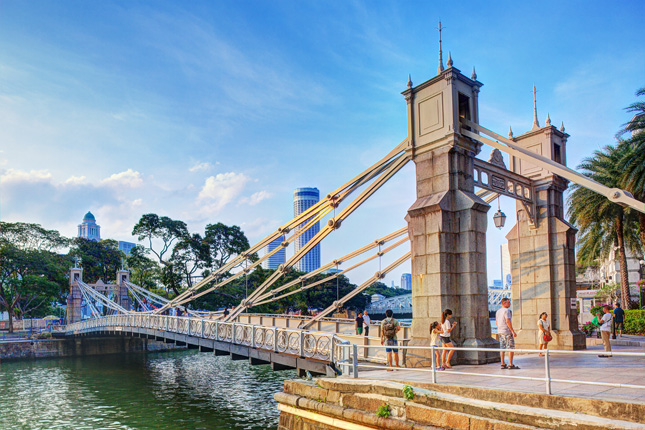 Singapore River Bridges: Cavenagh Bridge, Anderson Bridge and Elgin Bridge