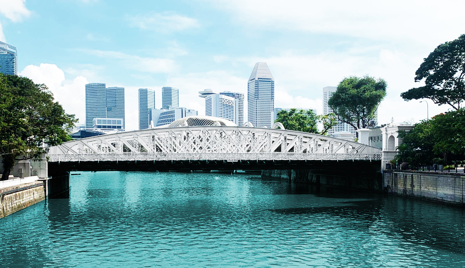 Singapore River Bridges: Cavenagh Bridge, Anderson Bridge and Elgin Bridge