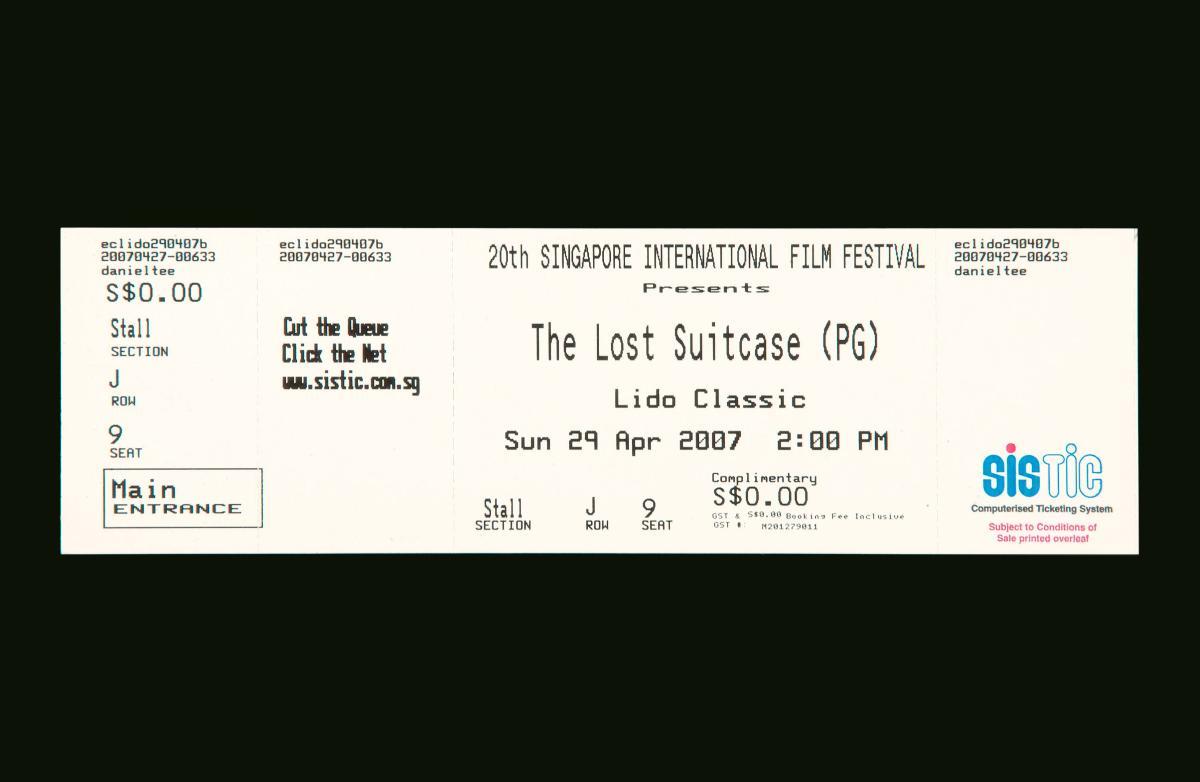 Ticket for the 20th Singapore International Film Festival (SIFF)