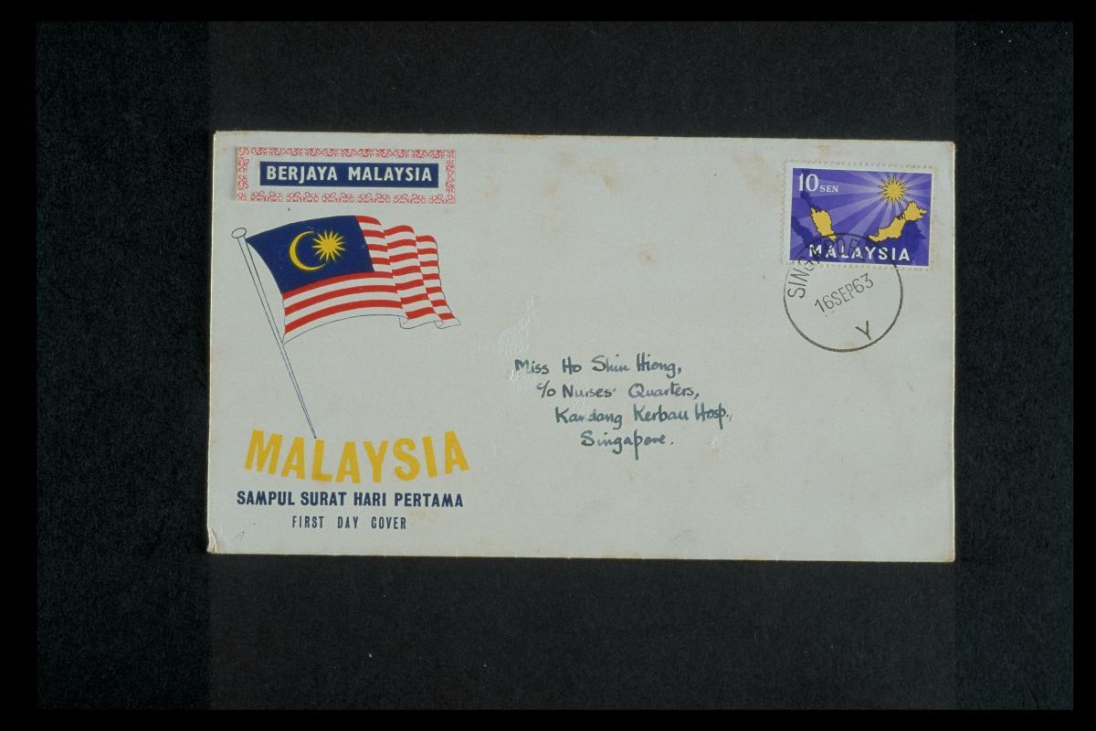 First day cover-envelope commemorating Malaysiau0027s independence