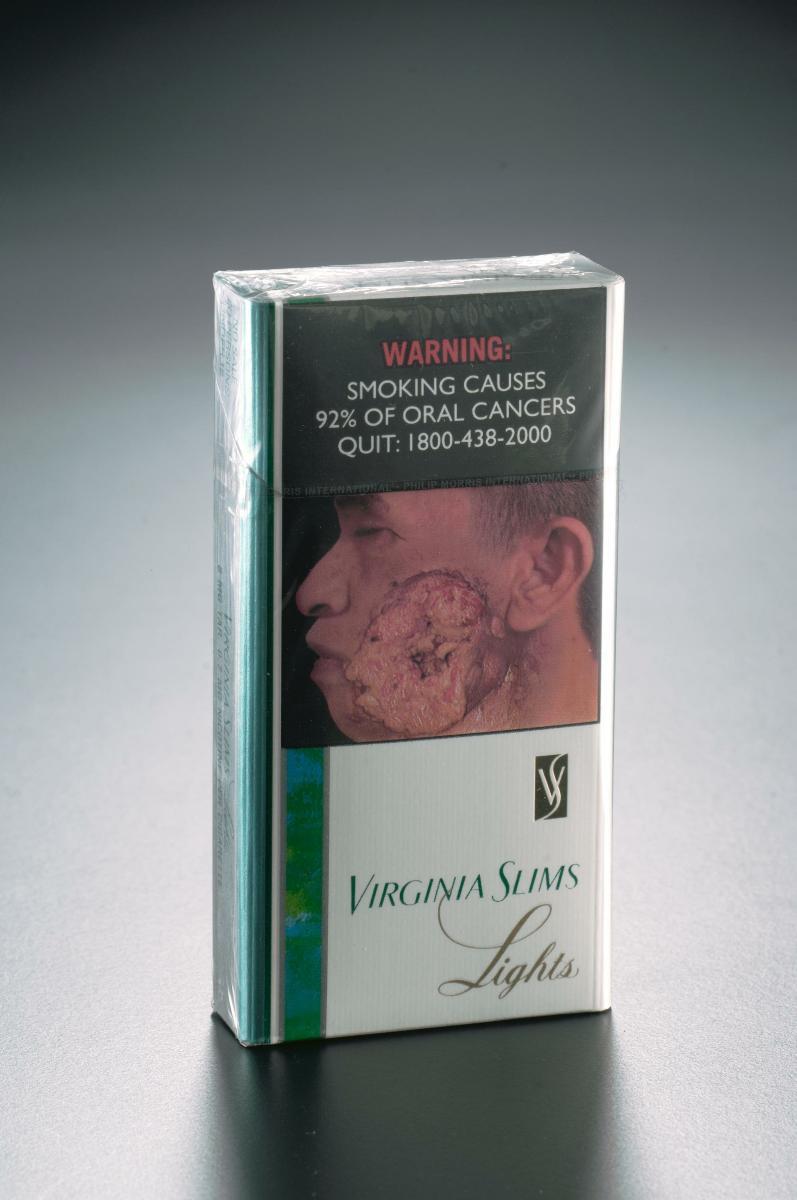 Virginia Slims Lights Cigarette Box With Health Warning