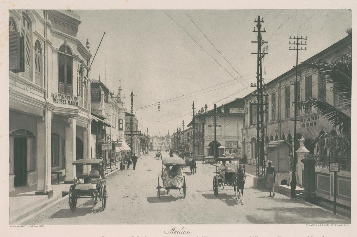 View Of The Kesawan Street In Medan By C.j. Kleingrothe