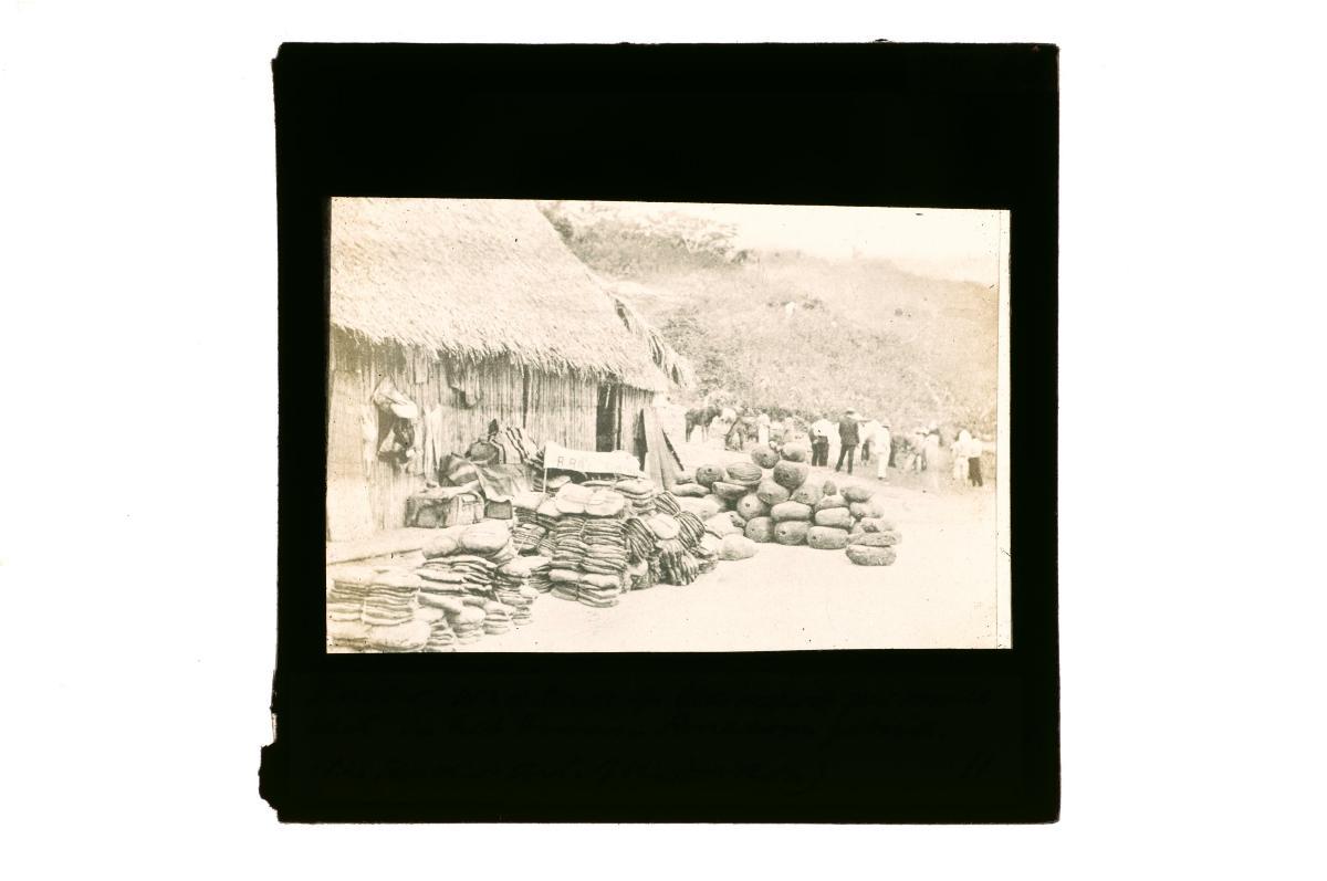 A Glass Lantern Slide Depicting An Expedition Team S Supplies