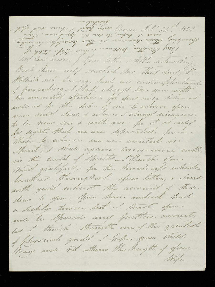 Letter from Lady Raffles to the Revd Thomas Raffles