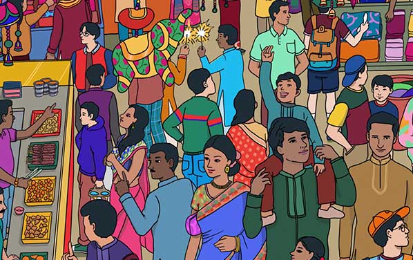 Oil lamps, rangoli and delicious snacks. Can you spot some of these festive elements in this <a href="https://www.facebook.com/indianheritagecentre/posts/4838716786153354" target="_blank">piece of digital art</a> created to mark Deepavali?